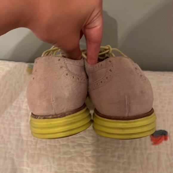 Cole Haan Oxford shoes, Suede Beige Yellow Lace Up, size 8.5 - Picture 6 of 9